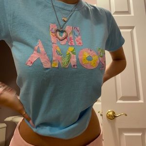 Mi Amor handmade patchwork tee